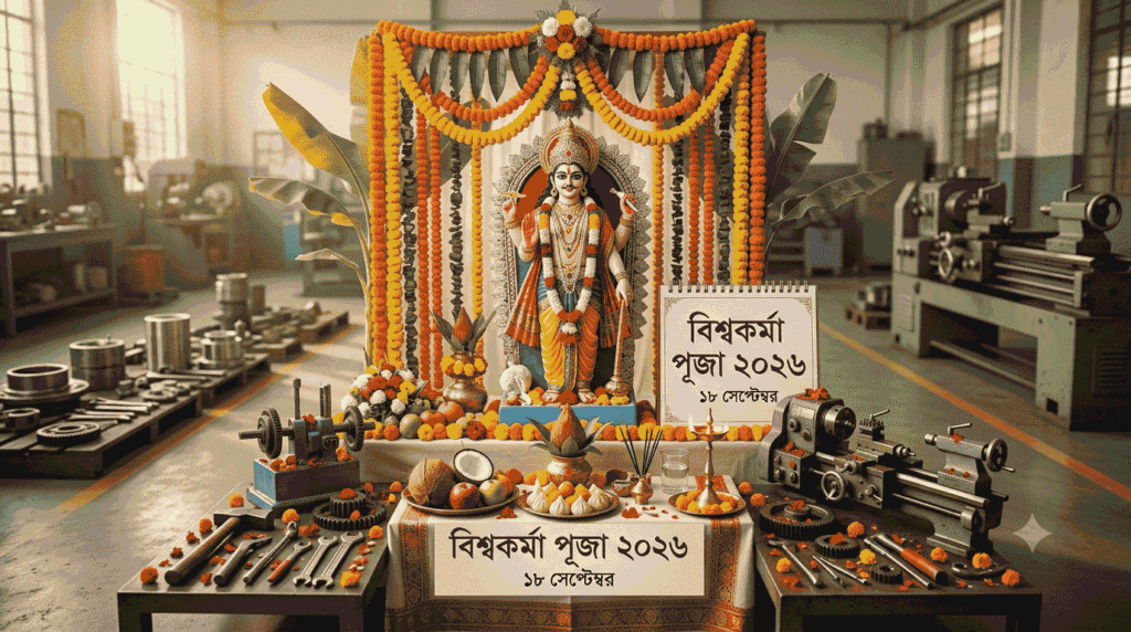 ২০২৬ সালে বিশ্বকর্মা পূজা কত তারিখে ১৮ সেপ্টেম্বর বিশ্বকর্মা পূজা